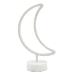 White Plastic Moon Lamp, 12.5"