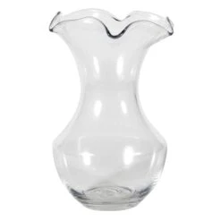 Willow Crossley Clear Glass Ruffle Edge Vase, 8.5"