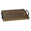 Wood Tray With Metal Handles, 17x10
